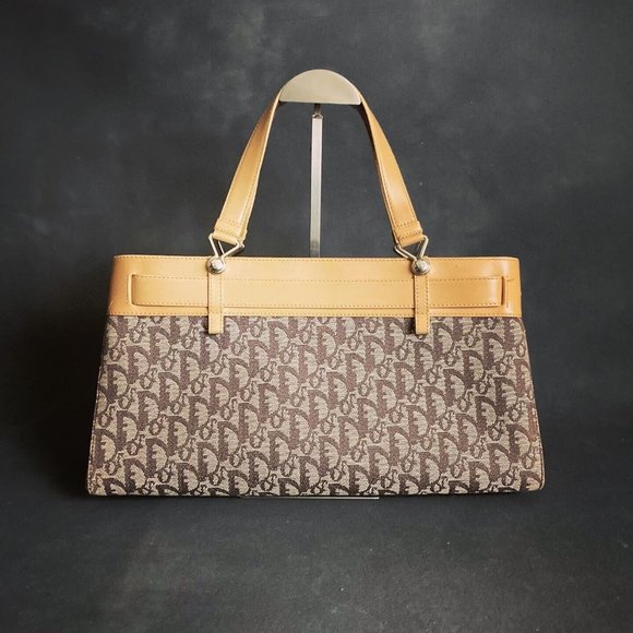 Dior Diorissimo Leather and Canvas Handbag - Picture 1 of 5